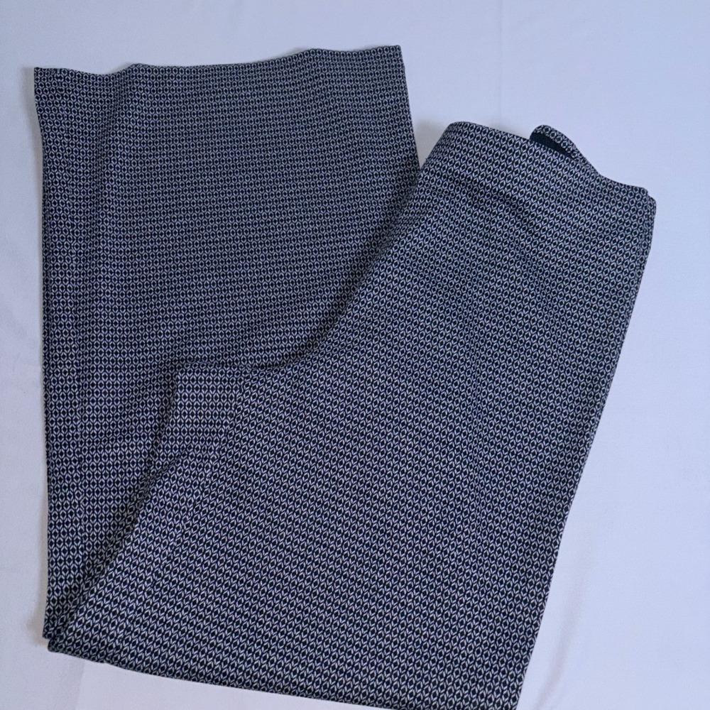 Lane Bryant Wide Leg Pants 16 Black White NEW Geometric Diamond Pull On Stretch